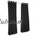 Sunbrella Canvas Black Outdoor Curtain with Nickel Plated Grommets 50 in. x 84 in.   